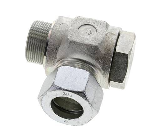 30S & M42x2 Zink plated Steel Swivel Joint Cutting Fitting with Male Threads 250 bar Rotatable ISO 8434-1