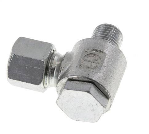 Racor giratorio de acero galvanizado de 10L y G1/4'' con rosca macho 315 bar giratorio ISO 8434-1