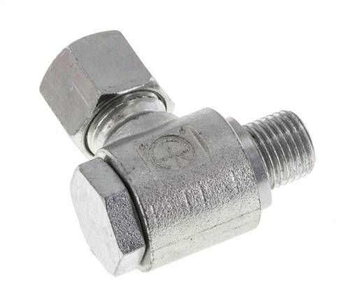 Racor giratorio de acero galvanizado de 10L y G1/4'' con rosca macho 315 bar giratorio ISO 8434-1