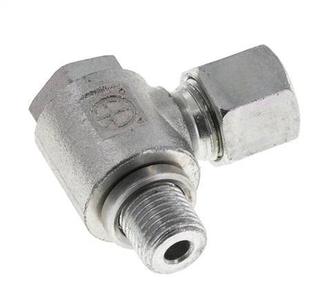 Racor giratorio de acero galvanizado de 10L y G1/4'' con rosca macho 315 bar giratorio ISO 8434-1