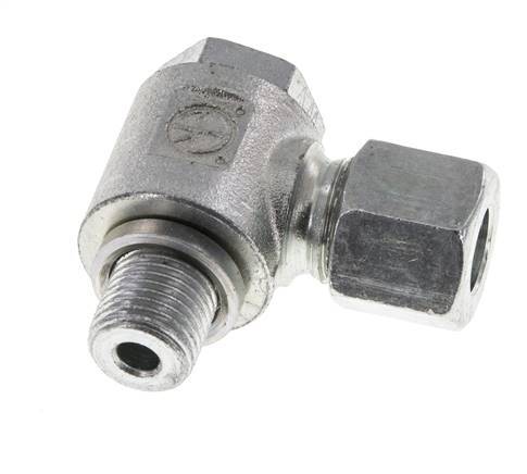 Racor giratorio de acero galvanizado de 10L y G1/4'' con rosca macho 315 bar giratorio ISO 8434-1