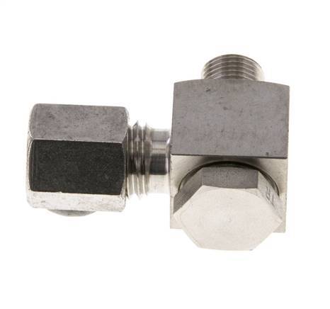 Racor giratorio de acero inoxidable 6L y G1/8'' con rosca macho 315 bar giratorio ISO 8434-1