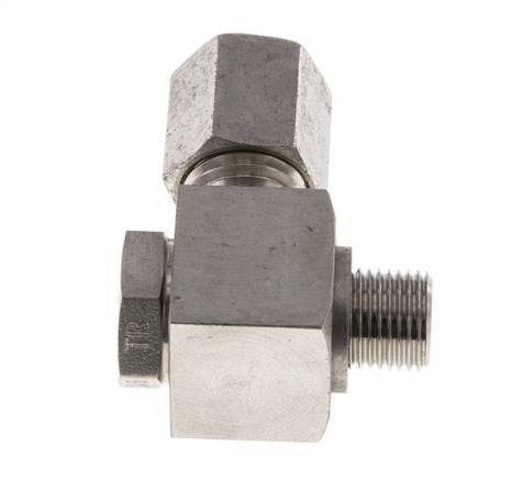Racor giratorio de acero inoxidable 6L y G1/8'' con rosca macho 315 bar giratorio ISO 8434-1