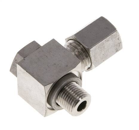 Racor giratorio de acero inoxidable 6L y G1/8'' con rosca macho 315 bar giratorio ISO 8434-1