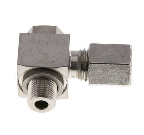 Racor giratorio de acero inoxidable 6L y G1/8'' con rosca macho 315 bar giratorio ISO 8434-1