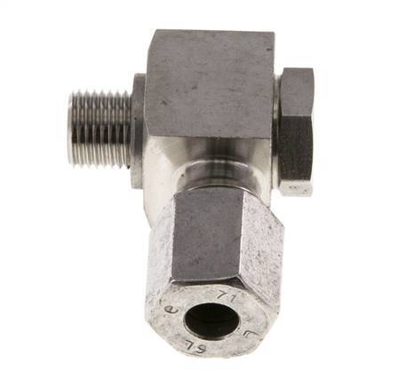 Racor giratorio de acero inoxidable 6L y G1/8'' con rosca macho 315 bar giratorio ISO 8434-1