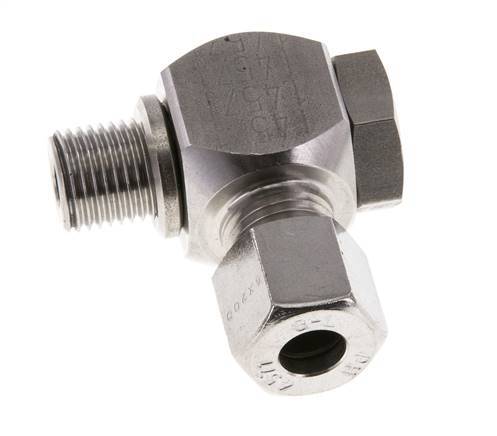 Racor giratorio de acero inoxidable 8L y G1/4'' con rosca macho 315 bar giratorio ISO 8434-1