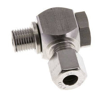 Racor giratorio de acero inoxidable 8L y G1/4'' con rosca macho 315 bar giratorio ISO 8434-1
