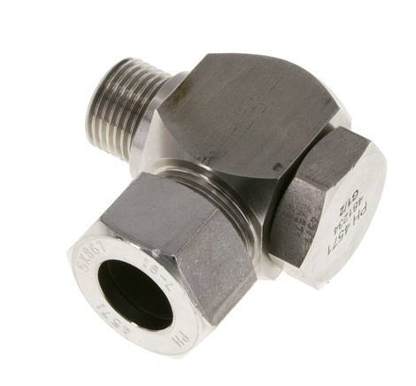 Racor giratorio de acero inoxidable 18L y G1/2'' con rosca macho 315 bar giratorio ISO 8434-1