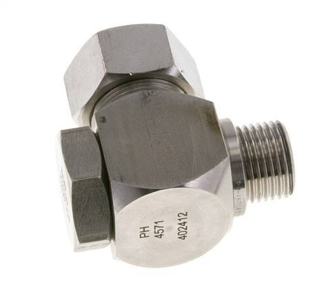 Racor giratorio de acero inoxidable 18L y G1/2'' con rosca macho 315 bar giratorio ISO 8434-1