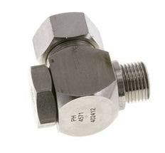 Racor giratorio de acero inoxidable 18L y G1/2'' con rosca macho 315 bar giratorio ISO 8434-1
