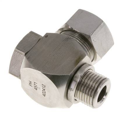 Racor giratorio de acero inoxidable 18L y G1/2'' con rosca macho 315 bar giratorio ISO 8434-1