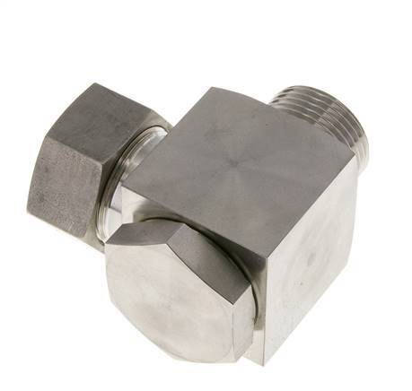 Accesorio de corte con junta giratoria de acero inoxidable 28L y G1'' con rosca macho 160 bar giratorio ISO 8434-1