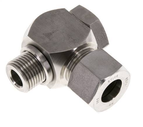 Racor giratorio de acero inoxidable 16S y G1/2'' con rosca macho 400 bar giratorio ISO 8434-1