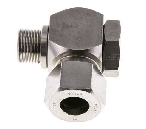 Racor giratorio de acero inoxidable 16S y G1/2'' con rosca macho 400 bar giratorio ISO 8434-1