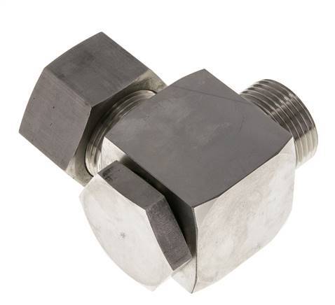 Racor giratorio de acero inoxidable 25S y G1'' con rosca macho 250 bar giratorio ISO 8434-1