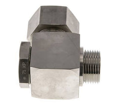 Racor giratorio de acero inoxidable 25S y G1'' con rosca macho 250 bar giratorio ISO 8434-1