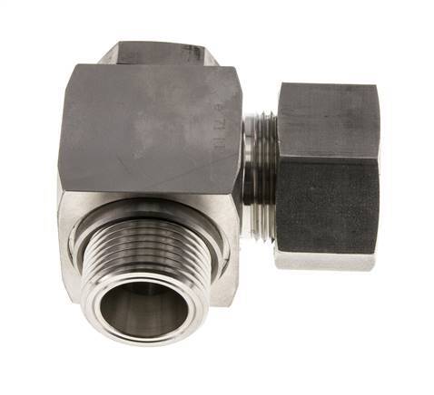 Racor giratorio de acero inoxidable 25S y G1'' con rosca macho 250 bar giratorio ISO 8434-1