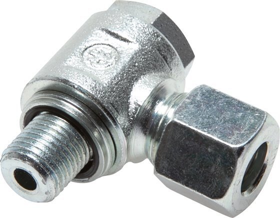 38S & G1-1/2'' Racor giratorio de acero zincado con rosca macho 250 bar NBRO-ring Giratorio ISO 8434-1
