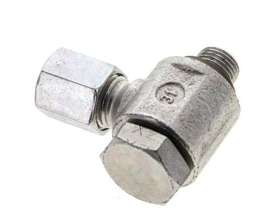 6L y M10x1 Acero Zincado Racor Giratorio de Corte con Rosca Macho 315 bar Anillo NBRO Giratorio ISO 8434-1