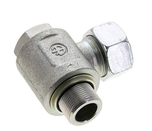 22L & M26x1.5 Racor giratorio de acero zincado con rosca macho 160 bar NBRO-ring Giratorio ISO 8434-1