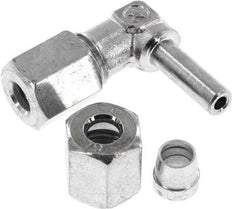 Racor de corte acodado de acero cincado 6L con rótula 315 bar NBR ajustable ISO 8434-1