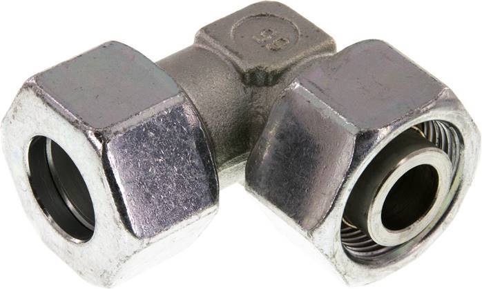 25S Accesorio de corte en forma de codo de acero galvanizado con rótula 400 bar NBR ajustable ISO 8434-1