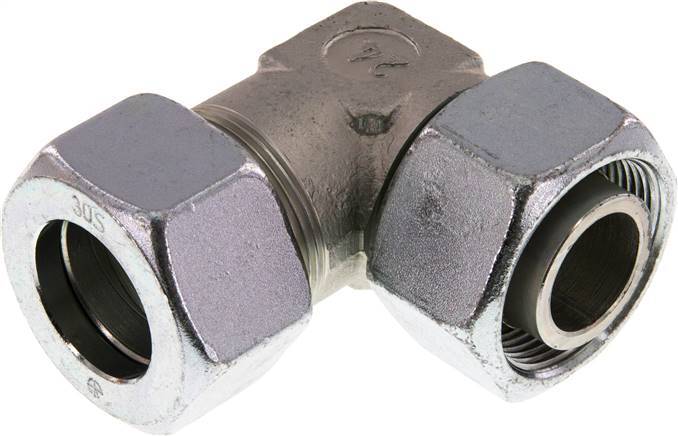 30S Accesorio de corte en forma de codo de acero galvanizado con rótula 400 bar NBR ajustable ISO 8434-1