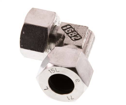 Accesorio de corte en codo de acero inoxidable 15L con rótula 315 bar FKM ajustable ISO 8434-1