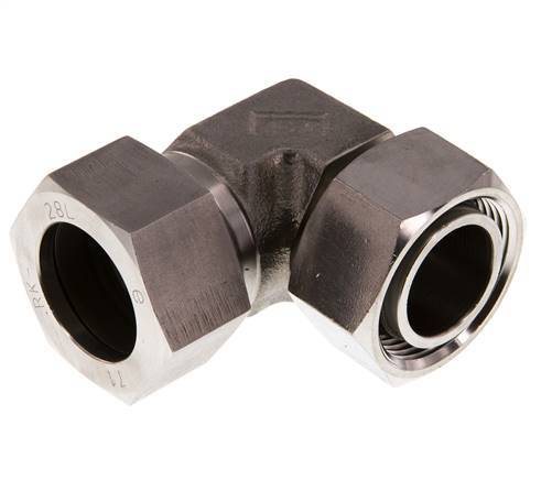 Accesorio de corte en codo de acero inoxidable 28L con rótula 160 bar FKM ajustable ISO 8434-1