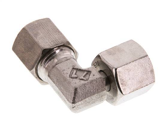Accesorio de corte en codo de acero inoxidable 8S con rótula 630 bar FKM ajustable ISO 8434-1
