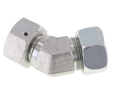 Accesorio de corte en codo de 45 grados de acero galvanizado 18L con rótula 315 bar Cono de sellado con junta tórica NBR ajustable ISO 8434-1