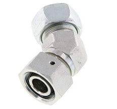Accesorio de corte en codo de 45 grados de acero galvanizado 18L con rótula 315 bar Cono de sellado con junta tórica NBR ajustable ISO 8434-1