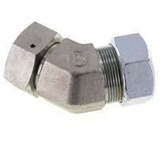 Racor de corte en codo de 45 grados de acero galvanizado 35L con rótula 160 bar Cono de cierre con junta tórica de NBR Ajustable ISO 8434-1