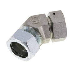 Racor de corte en codo de 45 grados de acero galvanizado 35L con rótula 160 bar Cono de cierre con junta tórica de NBR Ajustable ISO 8434-1