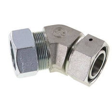 Racor de corte en codo de 45 grados de acero galvanizado 35L con rótula 160 bar Cono de cierre con junta tórica de NBR Ajustable ISO 8434-1