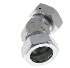 42L Codo de acero galvanizado de 45deg con rótula 160 bar NBR O-ring Cono de sellado ajustable ISO 8434-1