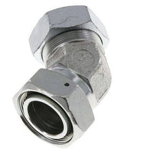 42L Codo de acero galvanizado de 45deg con rótula 160 bar NBR O-ring Cono de sellado ajustable ISO 8434-1