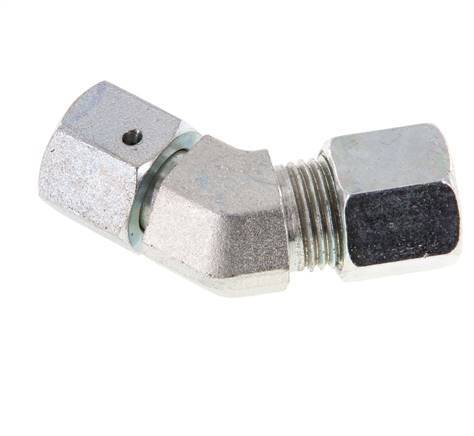 8S Codo de acero galvanizado de 45 grados con rótula 630 bar Junta tórica de NBR Cono de sellado ajustable ISO 8434-1