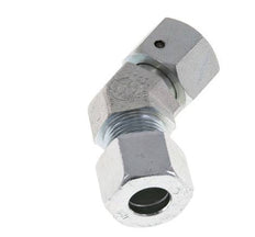 12S Codo de acero galvanizado de 45 grados con rótula 630 bar Junta tórica de NBR Cono de sellado ajustable ISO 8434-1