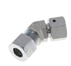 12S Codo de acero galvanizado de 45 grados con rótula 630 bar Junta tórica de NBR Cono de sellado ajustable ISO 8434-1