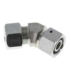 16S Codo de acero galvanizado de 45 grados con rótula de 400 bar Cono de cierre con junta tórica de NBR Ajustable ISO 8434-1