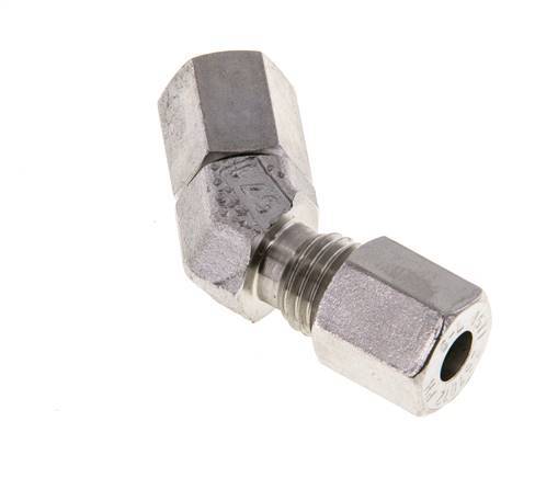 Accesorio de corte en codo de acero inoxidable de 45 grados con rótula 315 bar Cono de sellado con junta tórica de FKM ajustable ISO 8434-1
