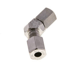 Accesorio de corte en codo de acero inoxidable de 45 grados con rótula 315 bar Cono de sellado con junta tórica de FKM ajustable ISO 8434-1
