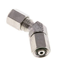 Accesorio de corte en codo de acero inoxidable de 45 grados con rótula 315 bar Cono de sellado con junta tórica de FKM ajustable ISO 8434-1