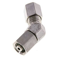 Accesorio de corte en codo de acero inoxidable de 45 grados con rótula 315 bar Cono de sellado con junta tórica de FKM ajustable ISO 8434-1