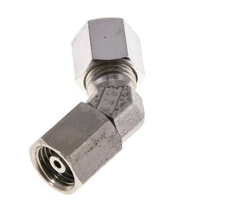 6S Codo de acero inoxidable de 45 grados con rótula de 630 bar Cono de sellado con junta tórica de FKM ajustable ISO 8434-1