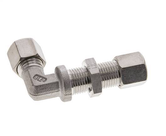 8S Stainless Steel Elbow Compression Fitting Bulkhead 500 bar ISO 8434-1