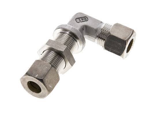 12S Stainless Steel Elbow Compression Fitting Bulkhead 400 bar ISO 8434-1