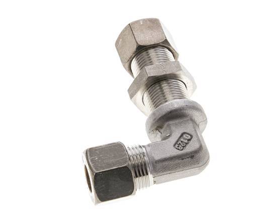 12S Stainless Steel Elbow Compression Fitting Bulkhead 400 bar ISO 8434-1